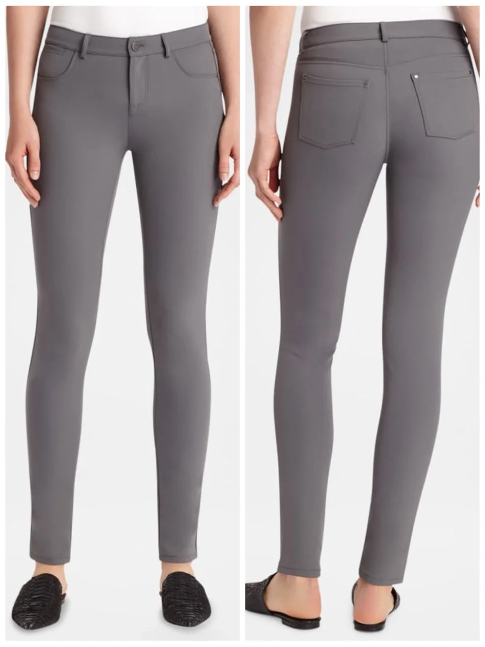 LAFAYETTE 148 New York Women’s Size 12 Gray Mercer Stretch Mid-Rise Skinny Jeans